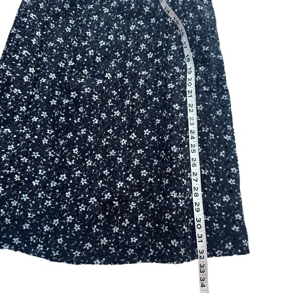 Anthro Maeve Size 4 Navy White Floral Eyelet Lace Puff Sleeve A-Line Mini Dress - Picture 9 of 10